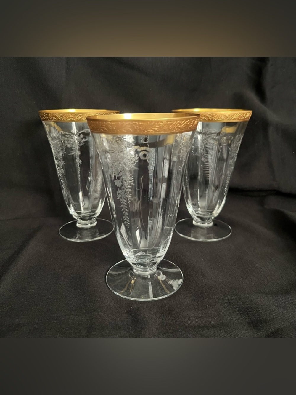 Vintage Tiffin Franciscan Footed Tumbler early -mid 20th Century Set Of 3